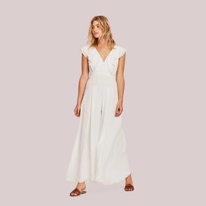 NWT Fame and Partners White Jacy Drapey Jumpsuit